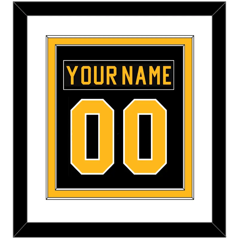 Pittsburgh Nameplate & Number (Back) Combined - Road Black (1981-1984) - Double Mat 1