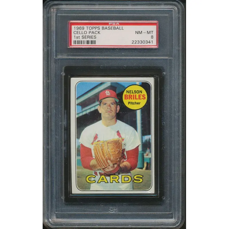 1969 Topps Baseball Unopened 1st Series Cello Pack PSA 8