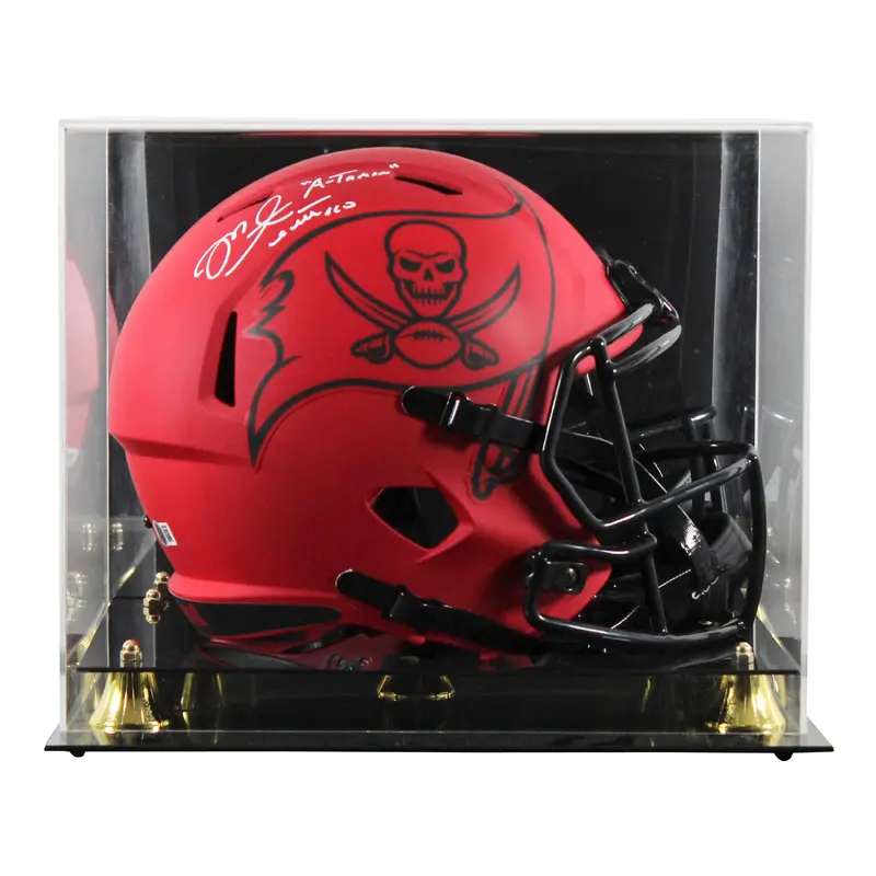 Buccaneers Mike Alstott "A-Train" Signed Rave F/S Speed Rep Helmet W/ Case BAS W