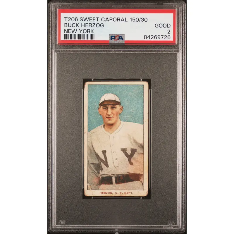 Buck Herzog 1909-11 T206 Sweet Caporal 150/30 New York PSA 2 Good