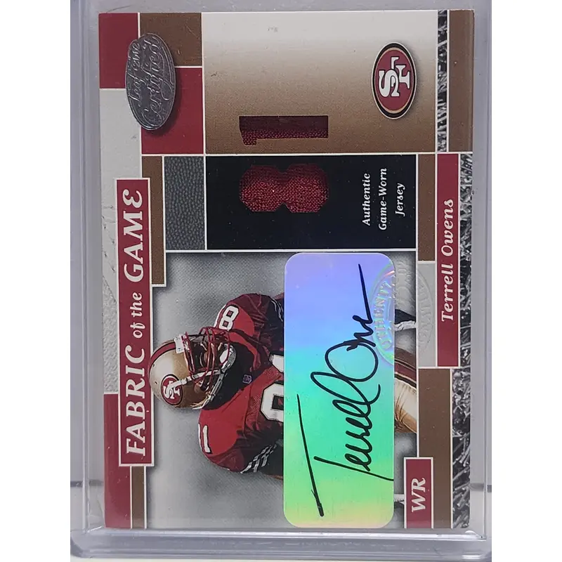 Terrell Owens 2002 Donruss Fabrice of the Game Patch Auto #59/81