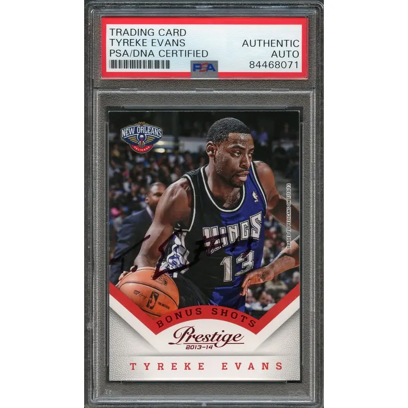 2013-14 Panini Prestige #72 Tyreke Evans Signed Card AUTO PSA Slabbed Pelicans
