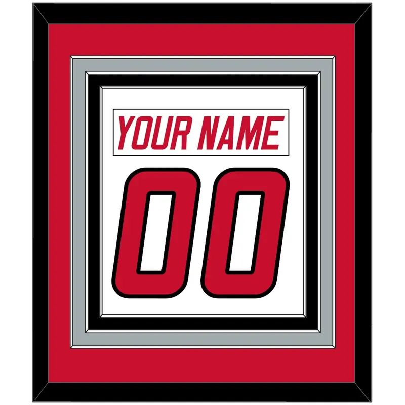 Carolina Nameplate & Number (Back) Combined - Home White (1997-2000) - Triple Mat 3