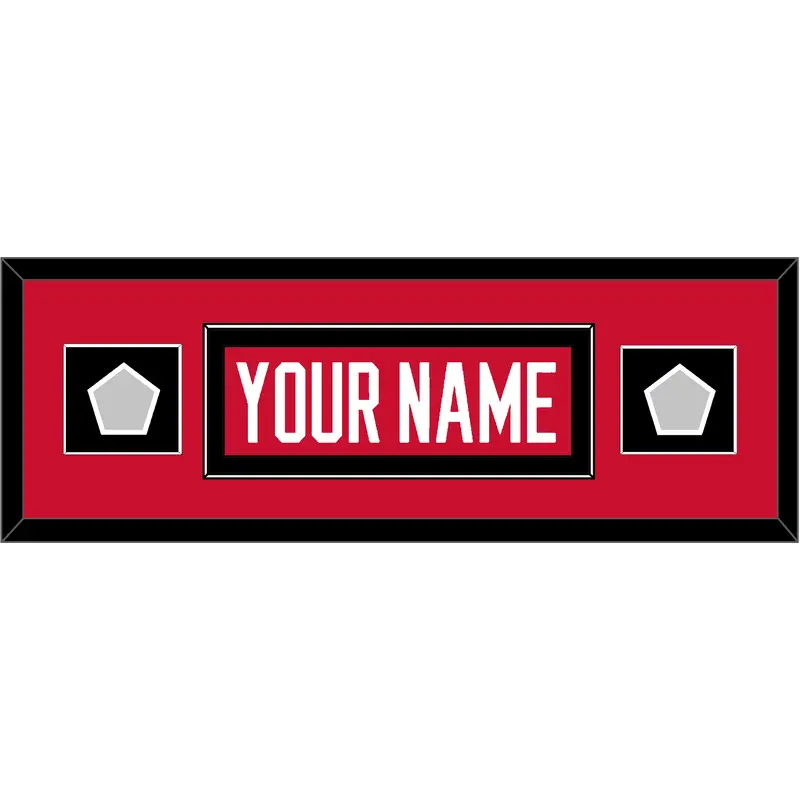 Chicago Nameplate & 2 Stanley Cup Finals Patches - Home Red (2007-2017) - Single Mat 4