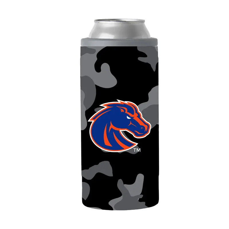Boise State Black Camo 12oz Slim Can Coolie