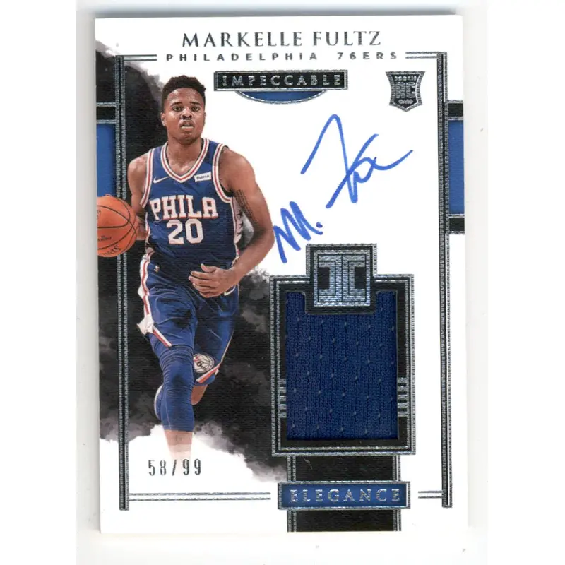 Markelle Fultz 2017 Panini Immaculate Rookie Jersey Auto #58/99