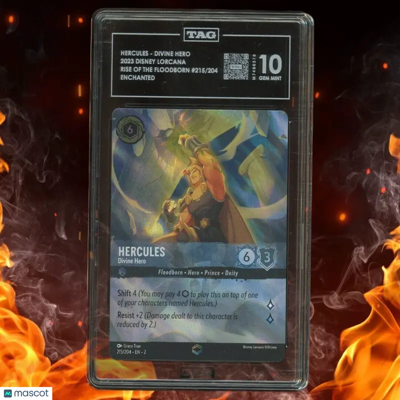 Disney Lorcana Rise of the Floodborn HERCULES - DIVINE HERO Enchanted 215 TAG 10