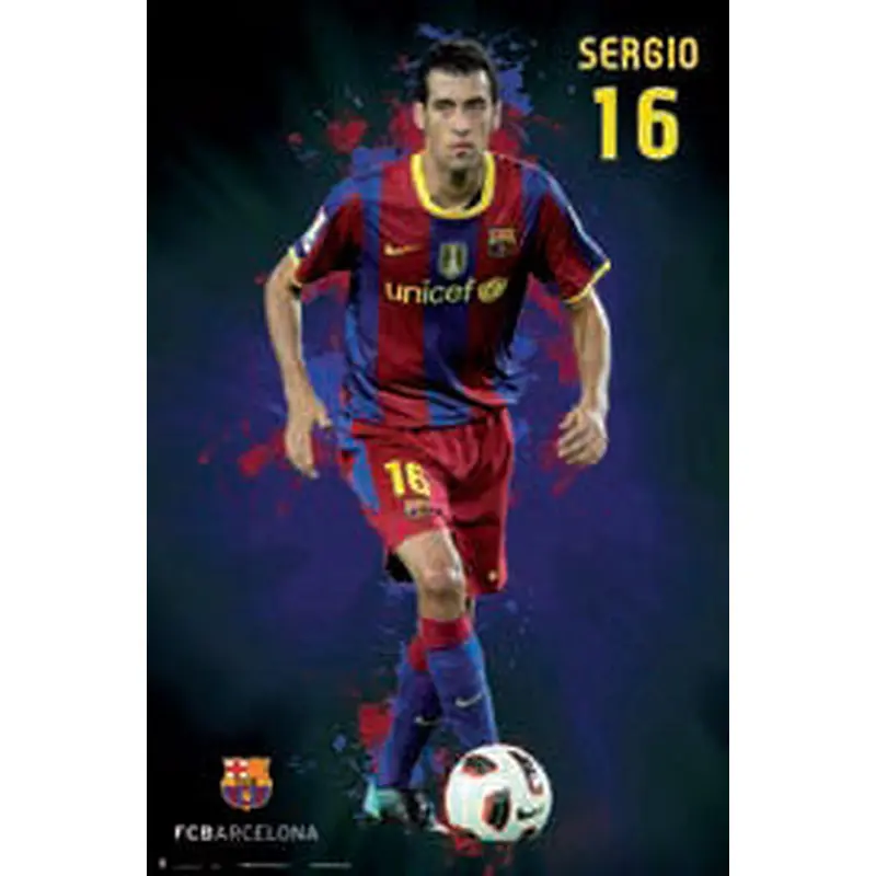 Sergio Busquets "SuperAction" FC Barcelona Soccer Poster - G.E. (Spain)