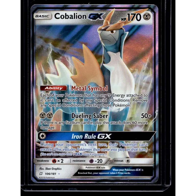 2019-2020 Pokemon Sun & Moon - Team Up - Cobalion GX #106
