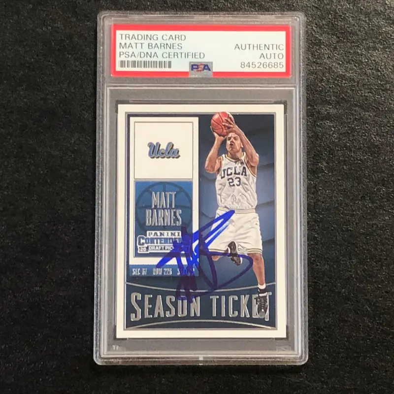 2015-16 Contenders Draft Picks #69 Matt Barnes Signed Card AUTO PSA Slabbed UCLA