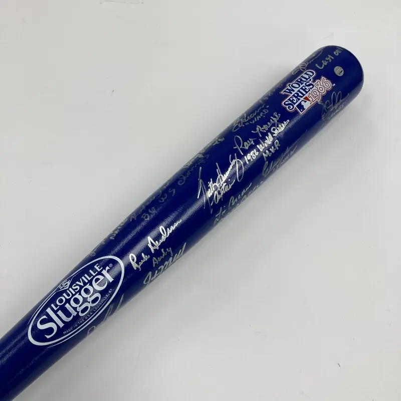 1986 New York Mets Team World Series Champs Signed Bat With Inscriptions Steiner