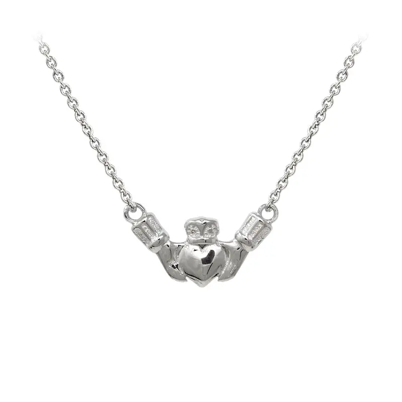 Claddagh Sterling Silver Dainty Necklace