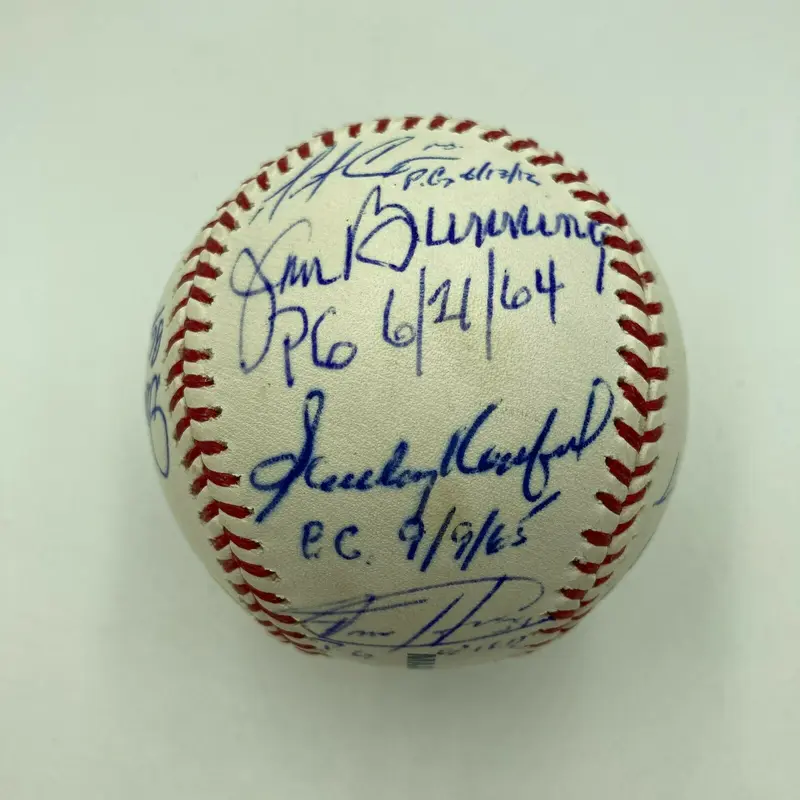 Perfect Game Pitchers Signed Baseball 14 Sigs Sandy Koufax Roy Halladay JSA COA