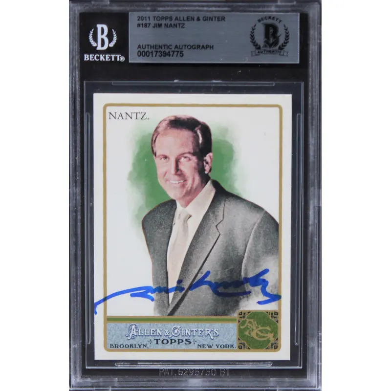 Jim Nantz Authentic Signed 2011 Topps Allen & Ginter #187 Card BAS Slabbed
