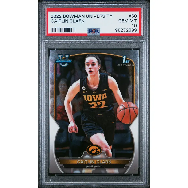 Caitlin Clark 2022 Bowman Chrome University #50 PSA 10 Gem Mint 2899