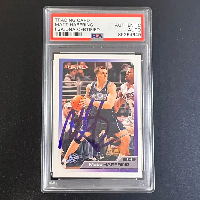 2006-07 Topps Total #57 Matt Harpring Signed Card AUTO PSA Slabbed Jazz