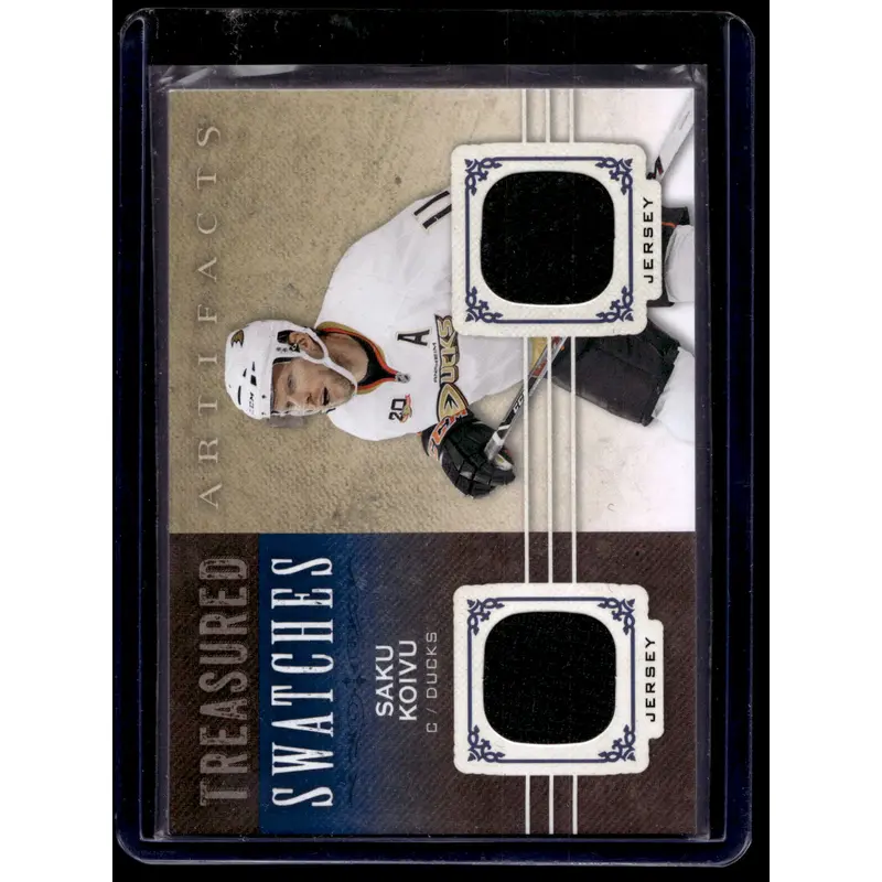 2014-15 Upper Deck Artifacts - Treasured Swatches - Blue Jersey/Jersey - Saku Koivu #TS-SK