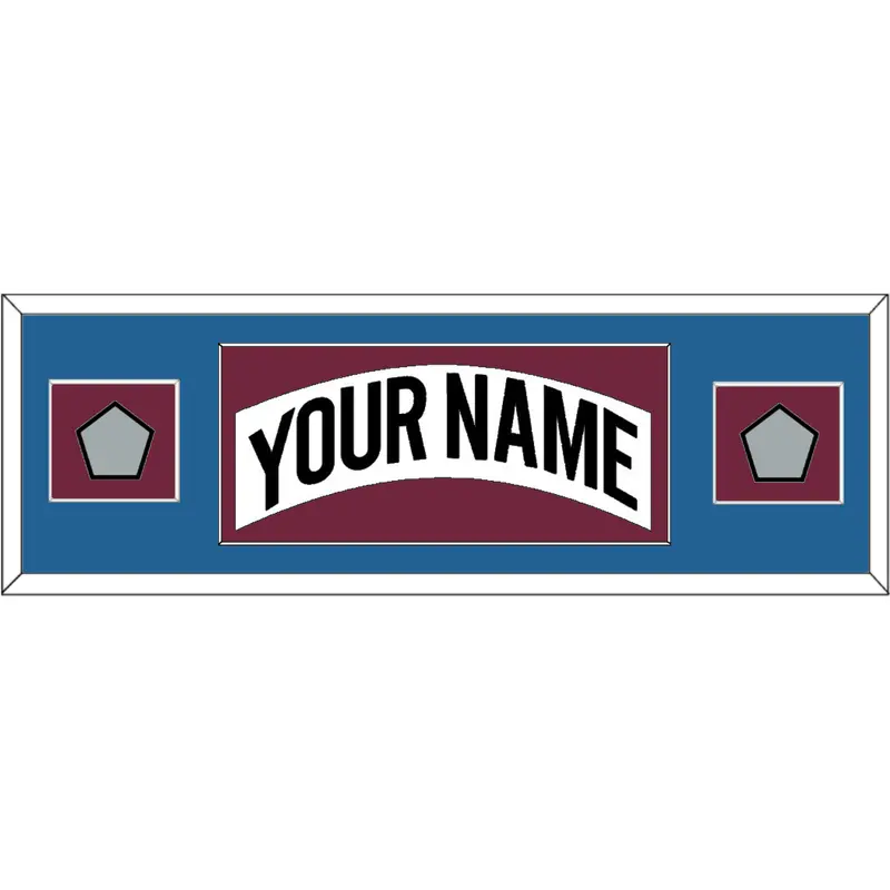 Colorado Nameplate & 2 Stanley Cup Finals Patches - Home White (1999-2001) - Single Mat 6