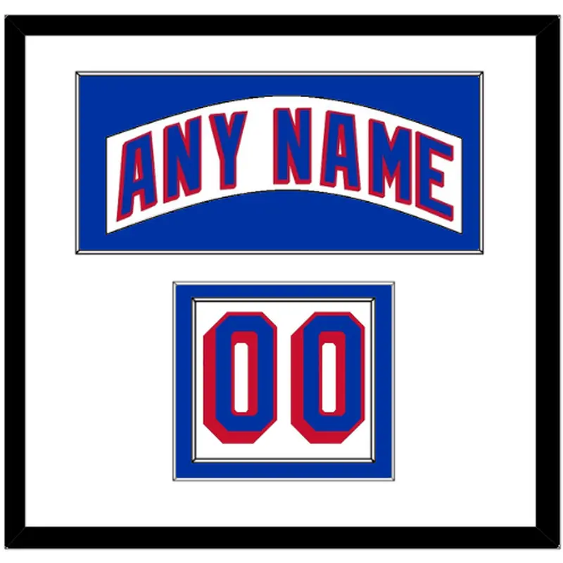 New York Nameplate & Number (Shoulder) - Road White (2004-2017) - Double Mat 2