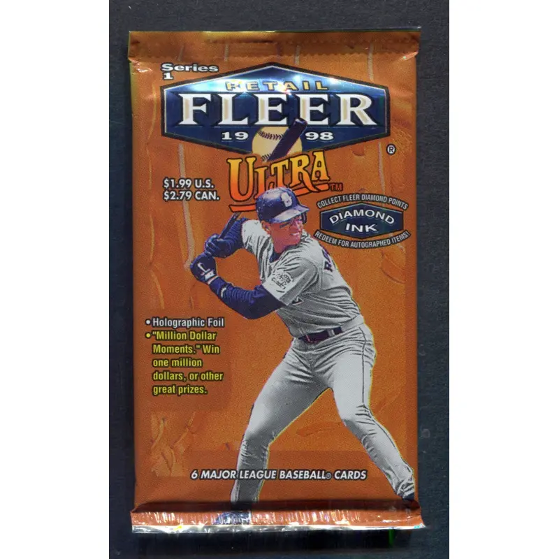 1998 Fleer Ultra Baseball Unopened Series 1 Pack (Pre-Priced) (6)