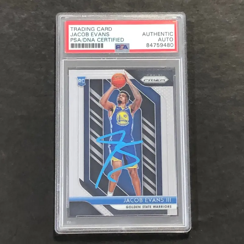 2018-19 Panini Prizm #212 Jacob Evans Signed Rookie Card AUTO PSA Slabbed RC Warriors
