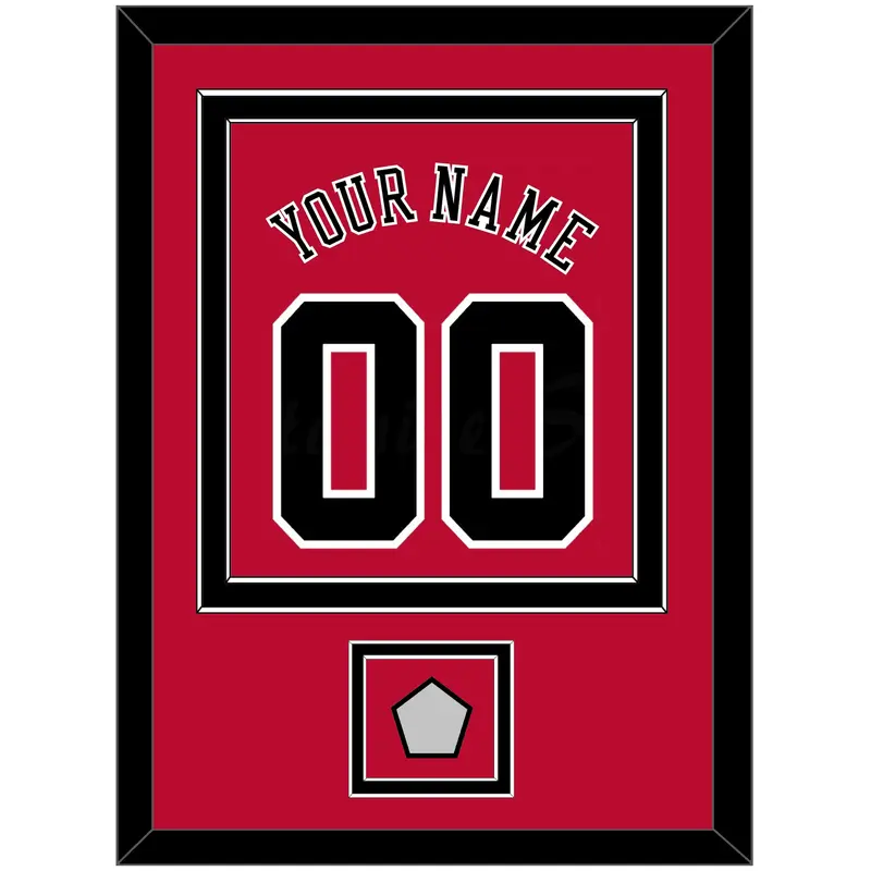 Chicago Name & Number With Finals Patch - Road Red (1986-2017) - Double Mat 2