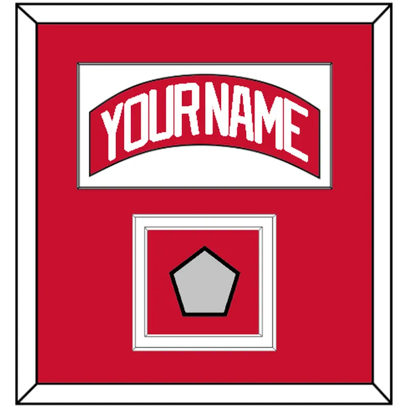 Detroit Nameplate & Stanley Cup Finals Patch - Road Red (1997-2007) - Double Mat 2