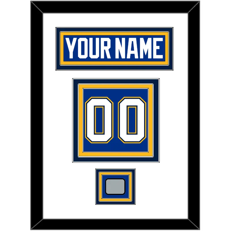 St. Louis Nameplate & Number (Back) With Stanley Cup Finals Patch - Home Blue - Triple Mat 1