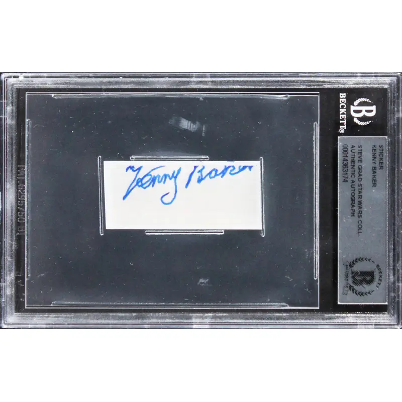 Kenny Baker Star Wars Authentic Signed .75x2 Autograph Sticker BAS Slabbed