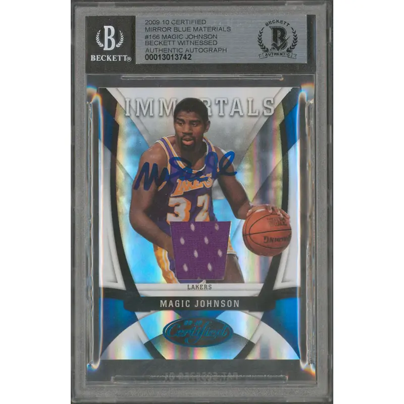 Magic Johnson Signed 2009 Certified Mirror BM #166 #18/50 Card Auto 10! BAS Slab