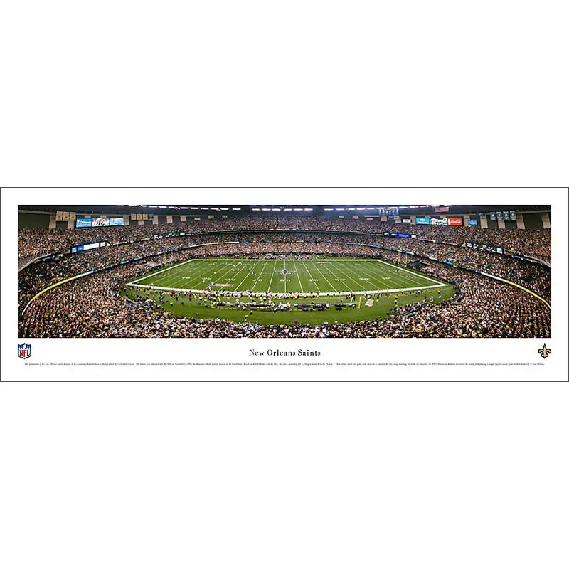 New Orleans Saints Superdome "Kickoff 2010" Panoramic Poster Print - Blakeway Worldwide