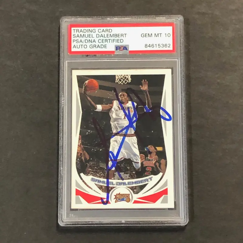 2005-06 Topps #209 Samuel Dalembert Signed Card AUTO 10 PSA Slabbed 76ers