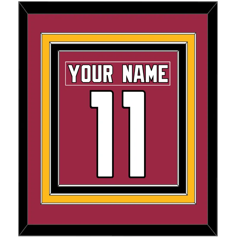 Arizona Nameplate & Number (Back) Combined - Home Red (2015-2022) - Triple Mat 3