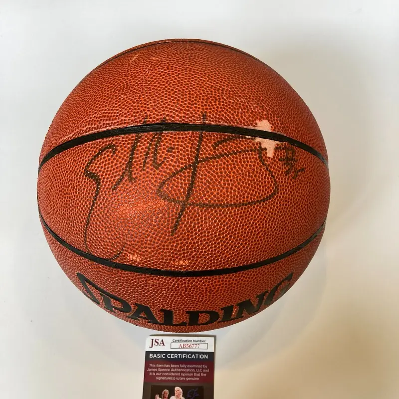 Eddie Jones Signed Spalding NBA Basketball JSA COA Los Angeles Lakers