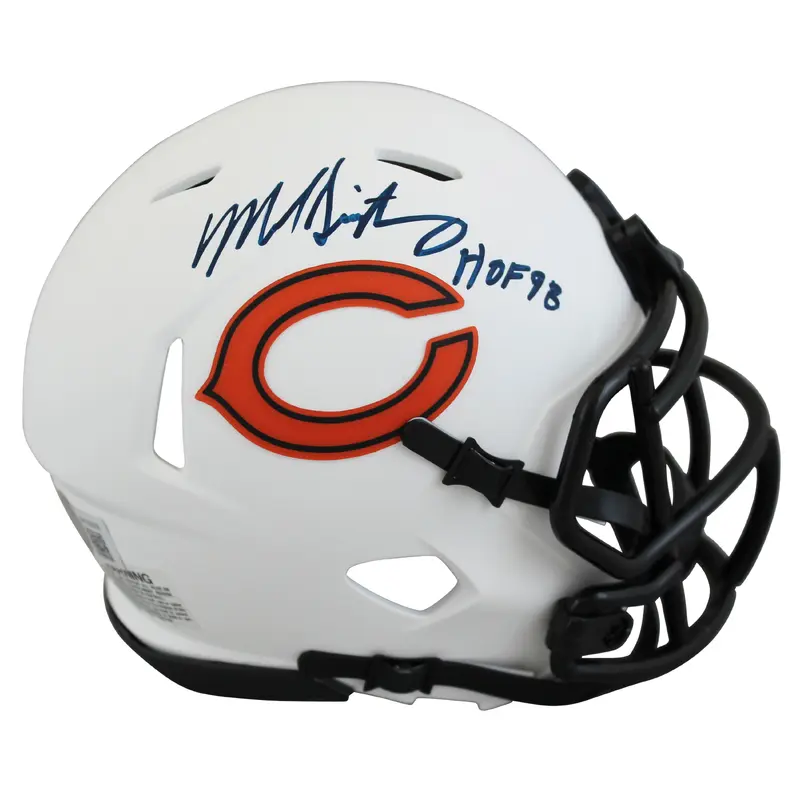 Bears Mike Singletary "HOF 98" Authentic Signed Lunar Speed Mini Helmet BAS Wit