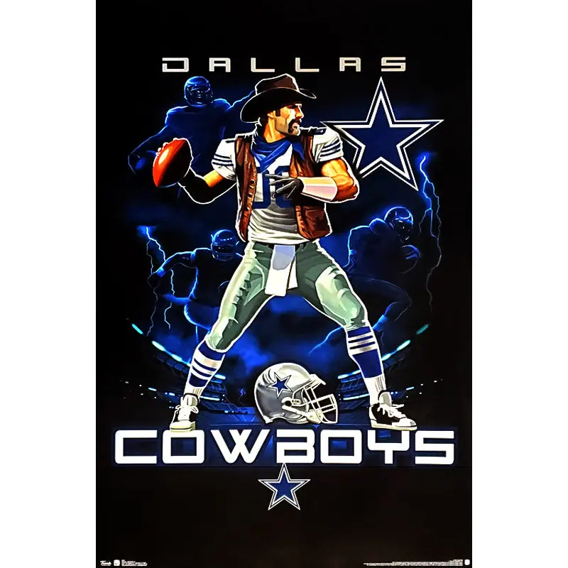 Dallas Cowboys "On Fire" NFL Theme Art Poster - Costacos Sports