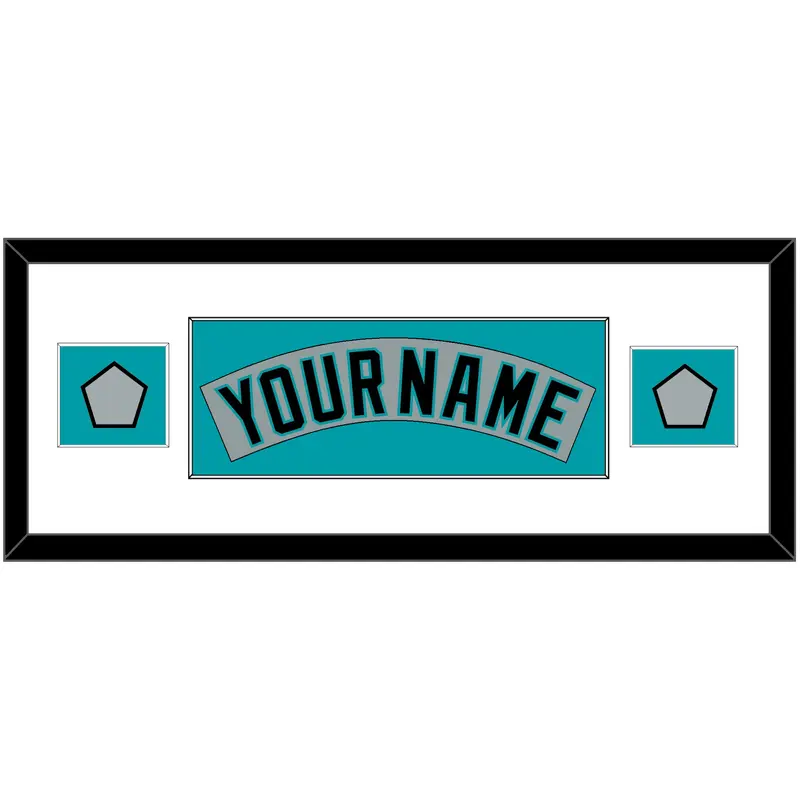 Florida Nameplate & 2 World Series Patches - Road Gray (1993-2001) - Single Mat 2