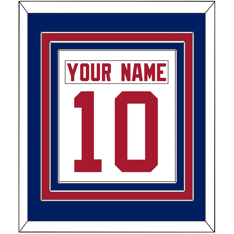New York Nameplate & Number (Back) Combined - Road White - Triple Mat 2