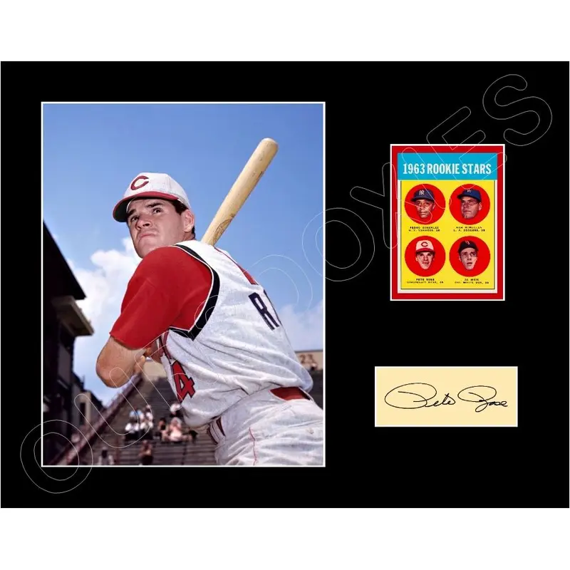 Pete Rose 1963 Topps Card Matted Photo Display 11X14 - Reds Rookie - 1602