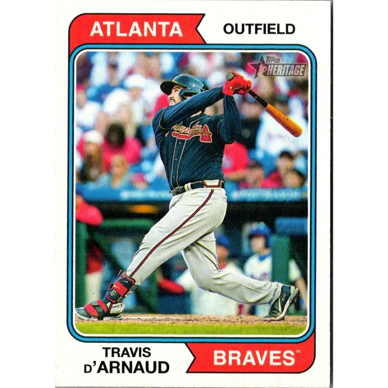 2023 Topps Heritage Red Border Travis d'Arnaud #480