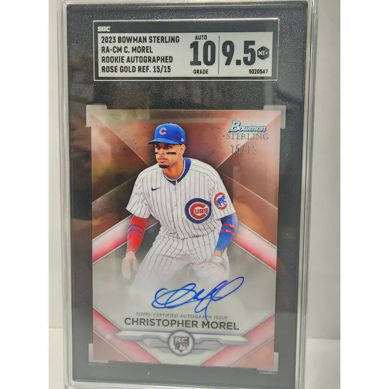 Christopher Morel 2023 Bowman Sterling Rose Gold Auto #15/15 SGC 9.5 Auto 10