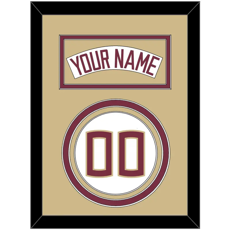 Florida State Baseball Nameplate & Number (Back) - Home White (2016-2018) - Triple Mat 4