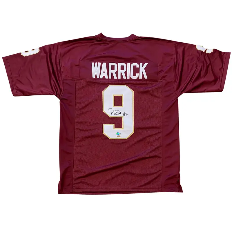 Peter Warrick Autographed Florida State FSU Seminoles (Garnet #9) Custom Jersey - Beckett