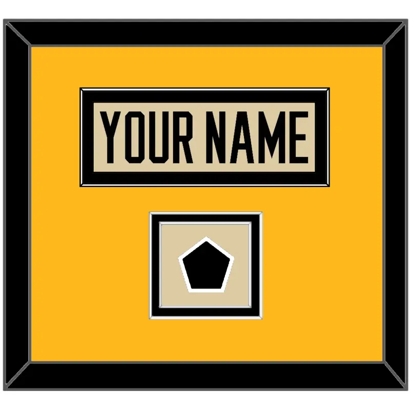 Pittsburgh Nameplate & 2023 Winter Classic Patch - Tan Jersey - Double Mat 3
