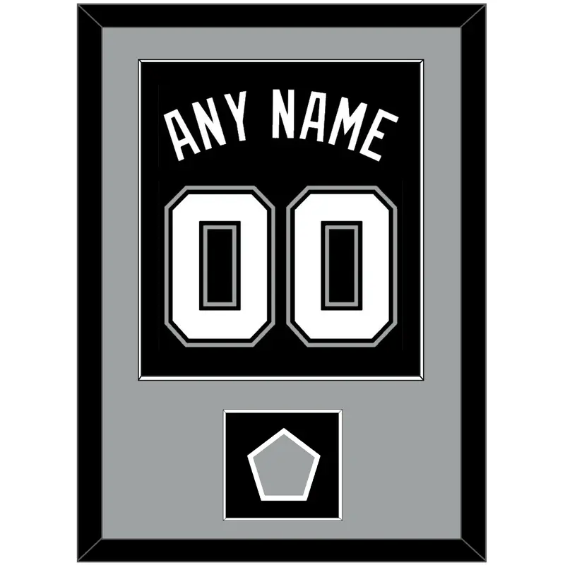 San Antonio Name & Numbers With Champions Patch - Road Black (2002-2017) - Single Mat 2