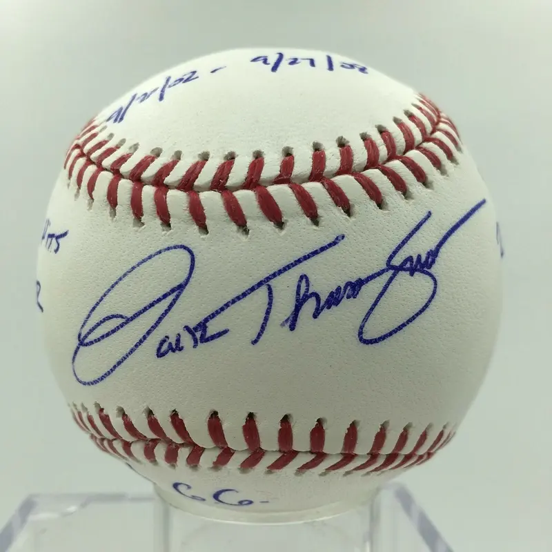 J.T Snow Signed Heavily Inscribed Stat Baseball MLB AUTHENTICATED