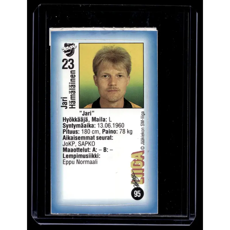1992-93 JyvsHyv HockeyLiiga - Jari Hmlinen #95
