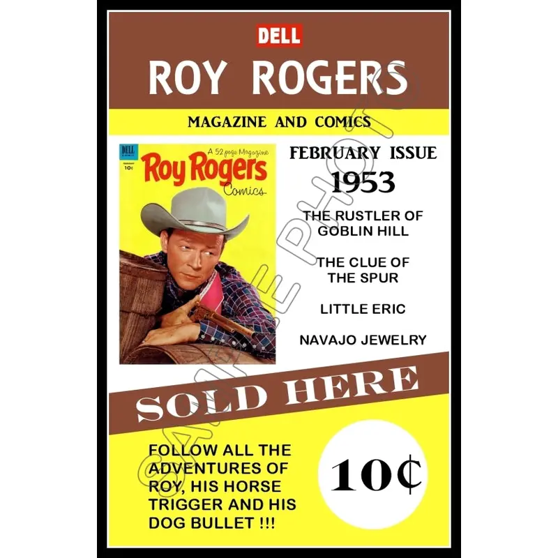 1953 Roy Rogers Comics Poster 11X17 - Magazine Newstand - 3262