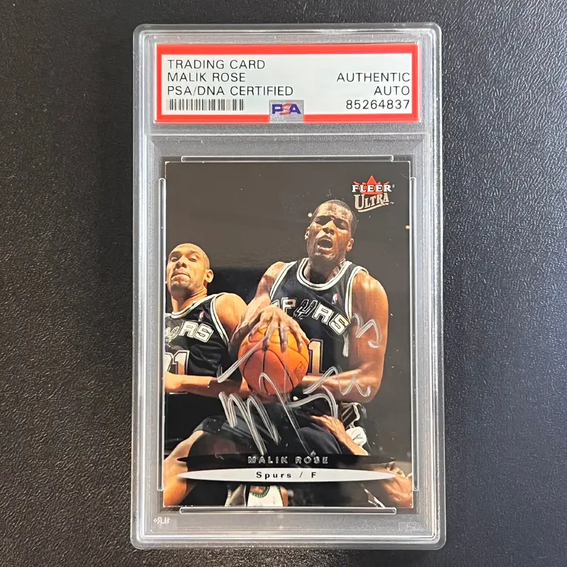 2003-04 Fleer Ultra #3 Malik Rose Signed Card AUTO PSA/DNA Slabbed Spurs