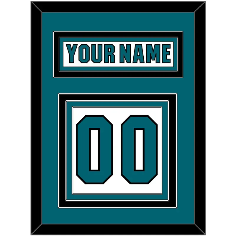 San Jose Nameplate & Number (Back) - Road White (2017-2022) - Triple Mat 3